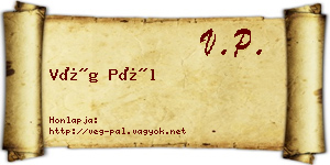 Vég Pál névjegykártya